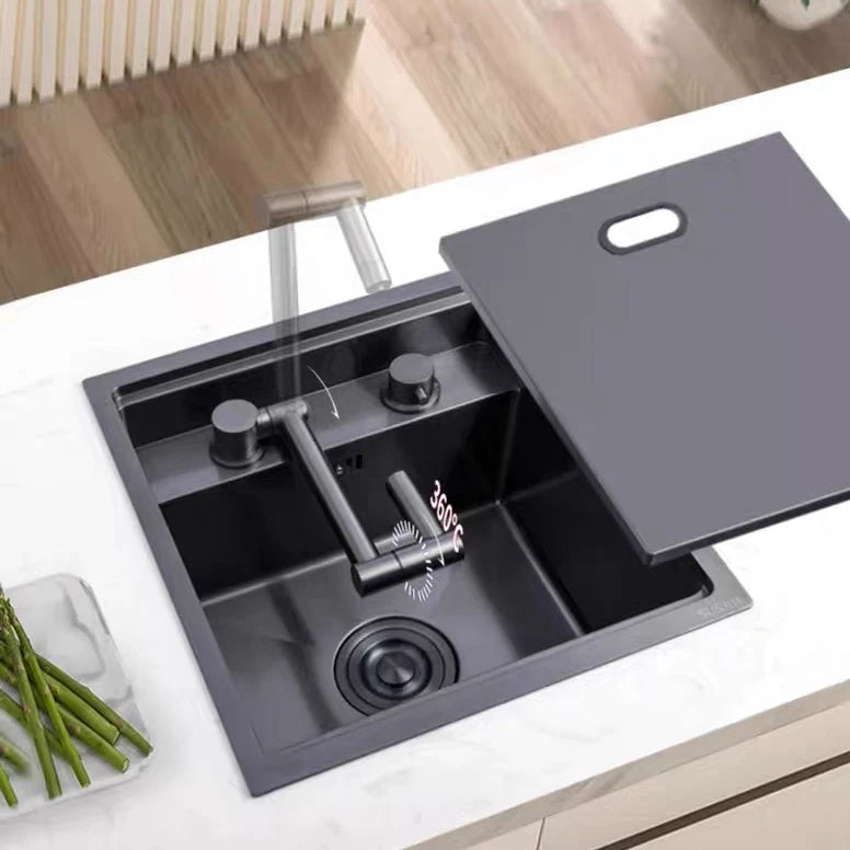 Nano Hidden Bar Sink Black Folding Faucet Mini