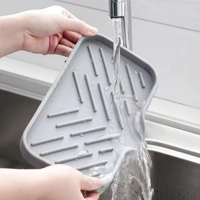 1pcs Sink Silicone Tray Drain Soap Sponge Storage