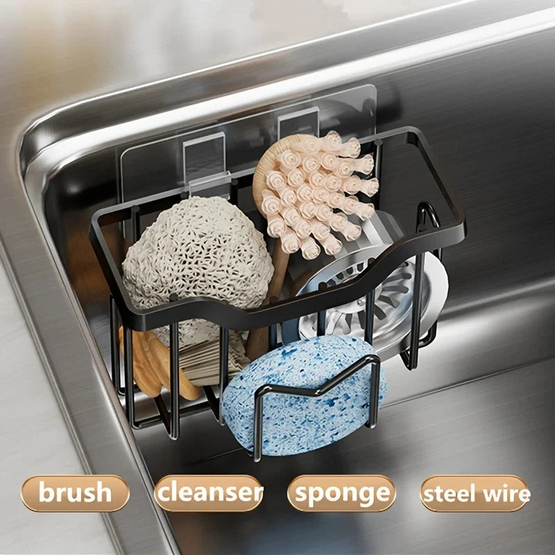 Sponge Holder Sink Adhesive Hook Rustproof Stainless Steel