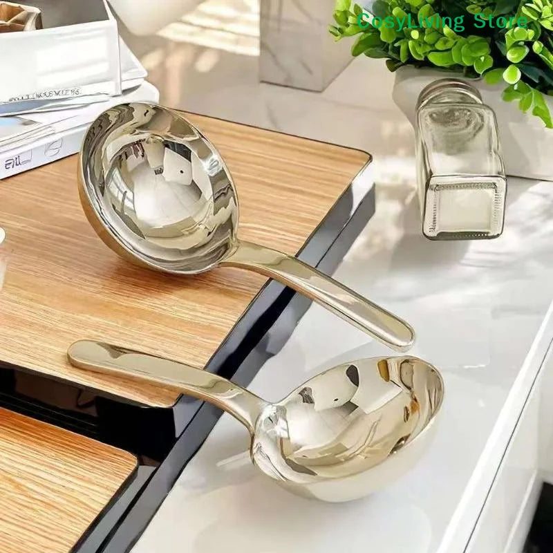 Short Handle Large Ramen Bouillon Spoon Deepen Tablespoons