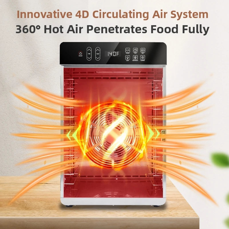 Smart Touch Screen Food Dehydrator 12 Layers Stainless