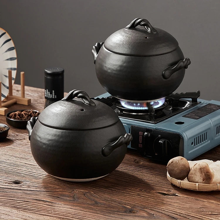 Japanese Ceramic Casserole Creative Spherical Clay Saucepan Stew