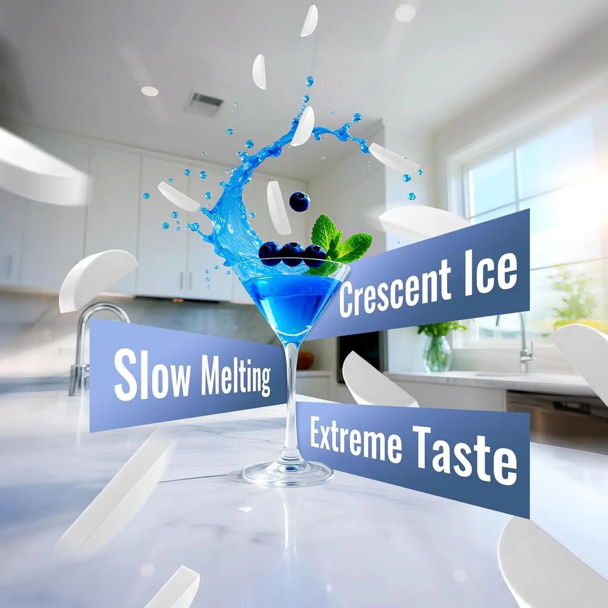 Under Counter Crescent Ice Maker Machine 15 Drainless