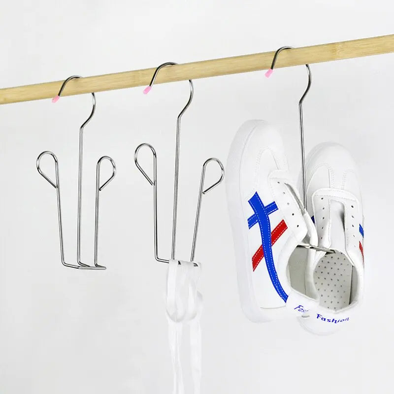 4/6pcs Windproof Rust Resistant Stainless Steel Shoe Drying