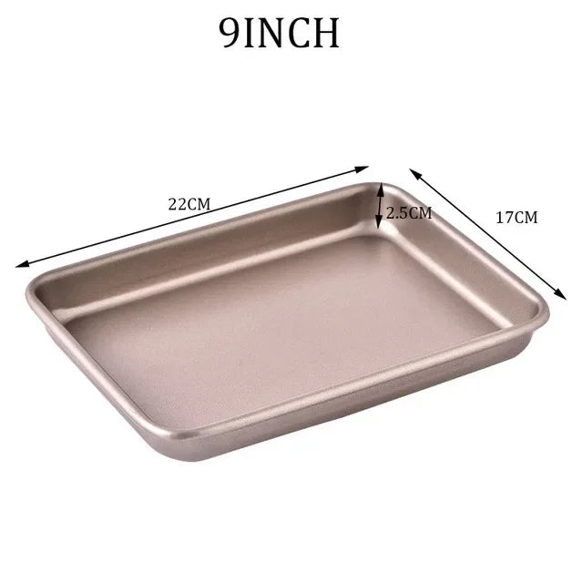 Thicken Carbon Steel Golden Baking Tray Nonstick Square