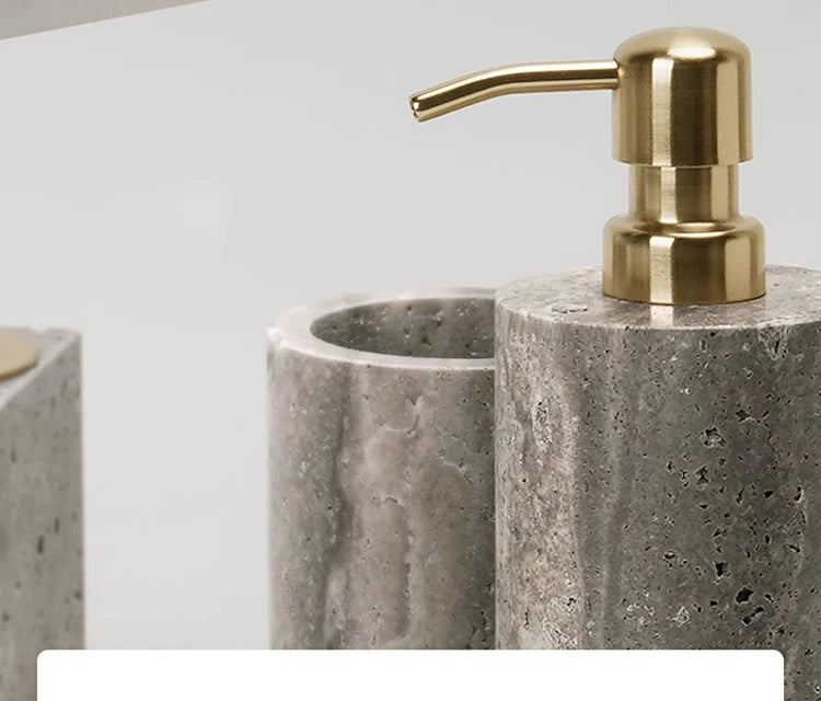 Grigio Travertino Bathroom Sets Vintage Marble Soap Holder