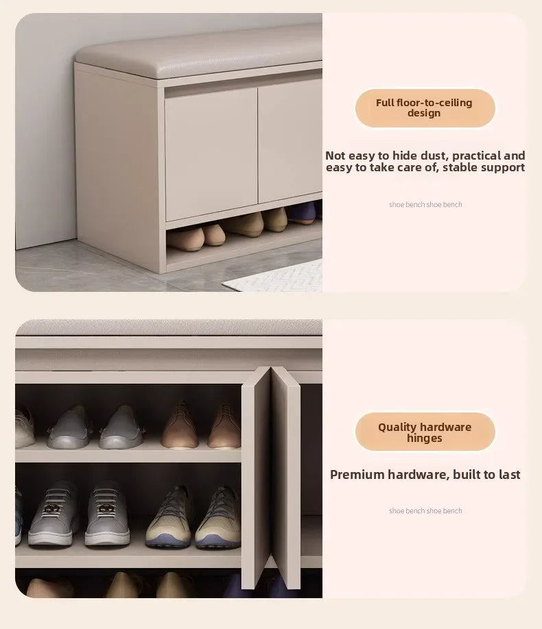 Shoe Storage Bench Cushion Seat Entryway Shoe Cabinet