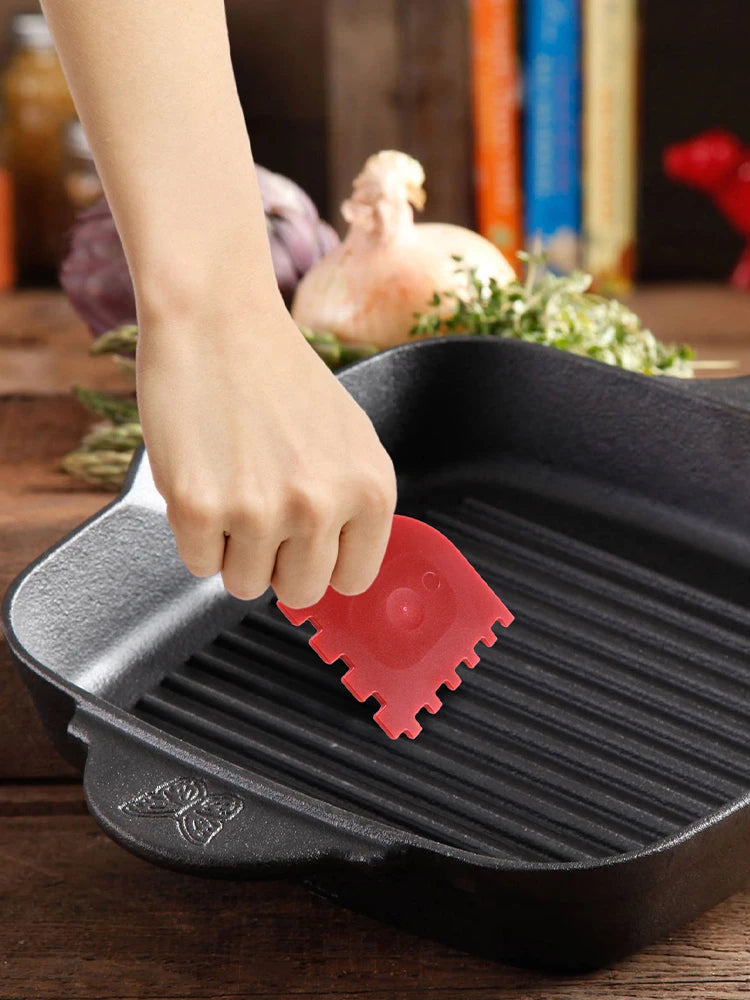 2pcs Grill Pan Scrapers Cast Iron Skillets Frying