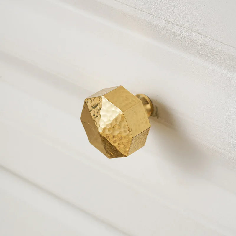 Solid Brass Wardrobe Handles Hammered Texture Handles Gold