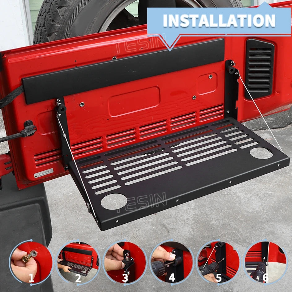Tesin Car Rear Door Foldable Shelf Tailgate Table