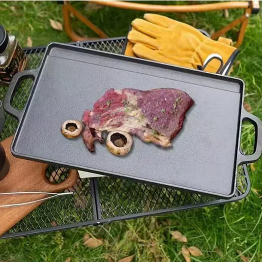 Cast Iron Reversible Grill Griddle Double Sided Grill