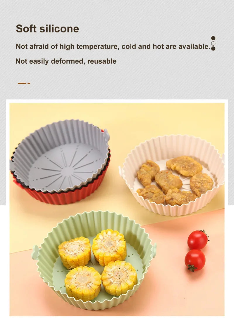 Silicone Air Fryer Baking Tray Reusable Baking Basket
