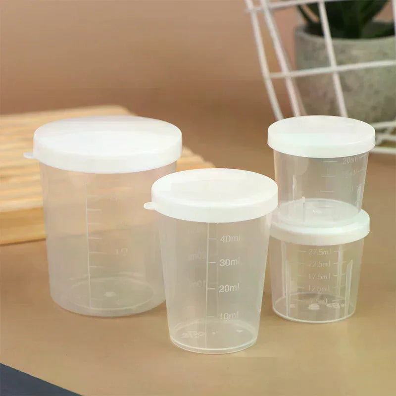 10pcs Plastic 20/30/50/100ml Clear Liquid Pill Measuring Cups