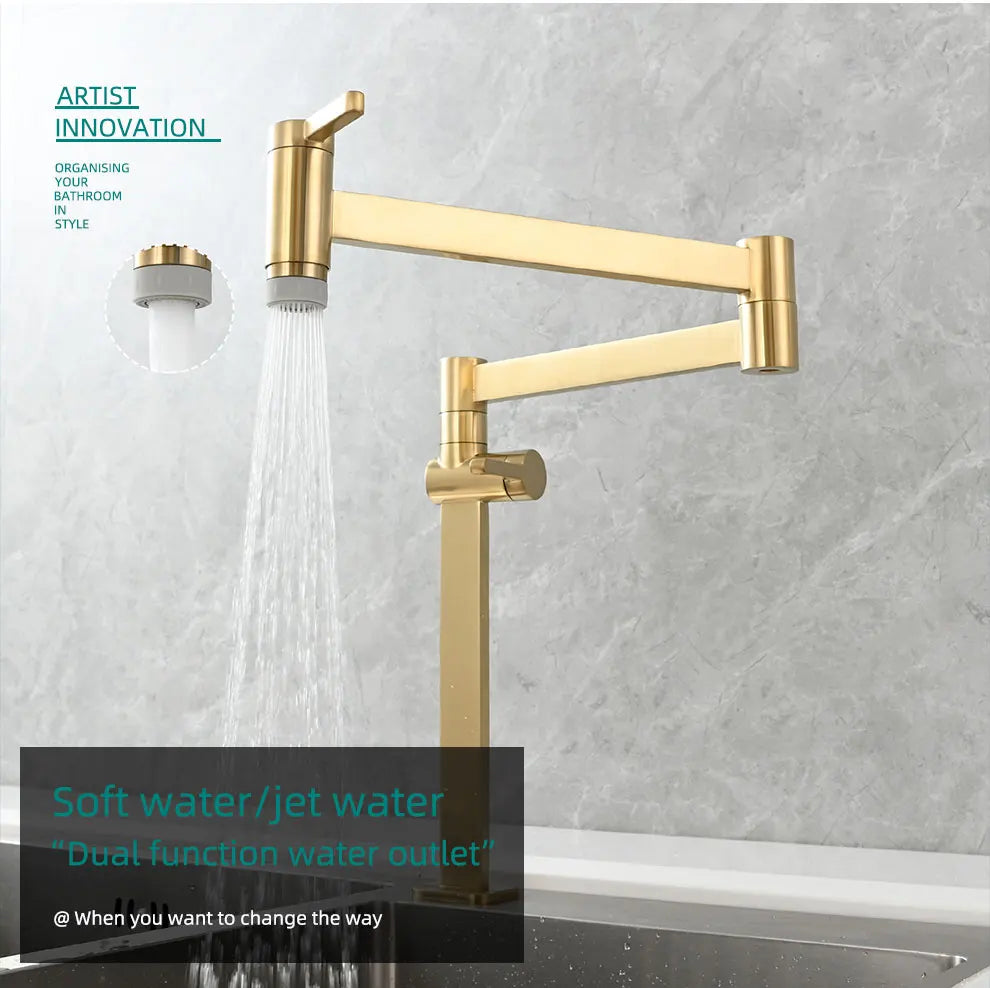 Ciencia Brass Pot Filler Faucet Deck Mount Stove