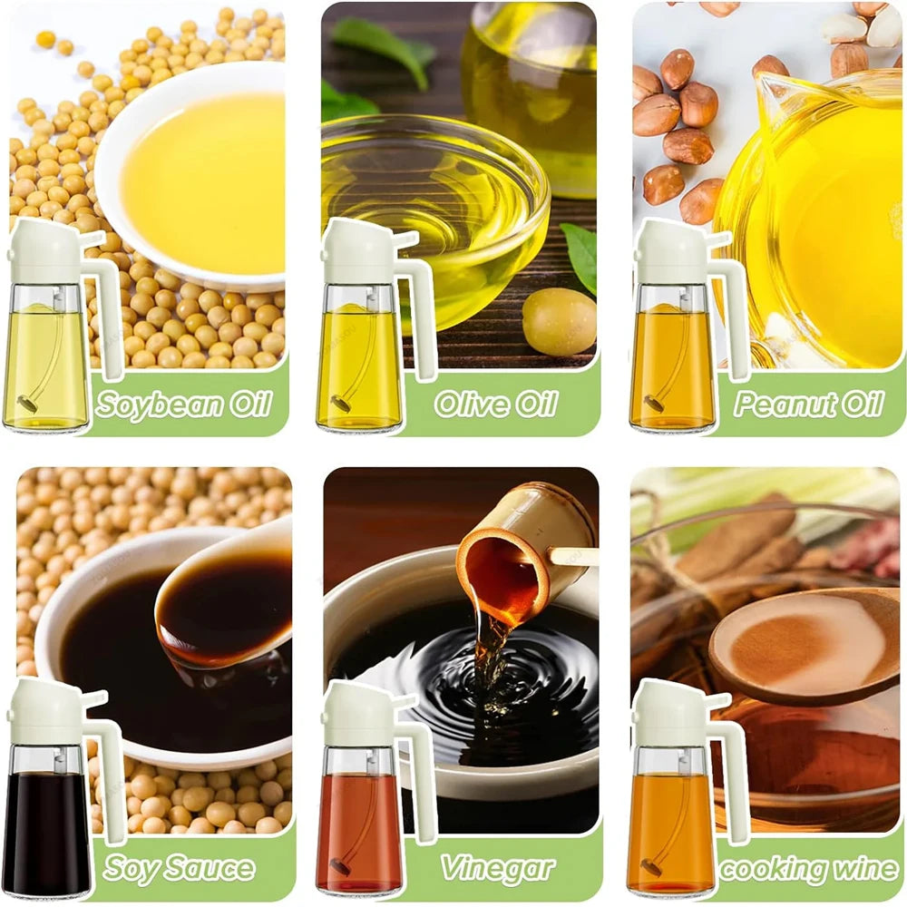1-4pc 2-In-1 Sprayer Pourer Oil Empty Bottle Plastic