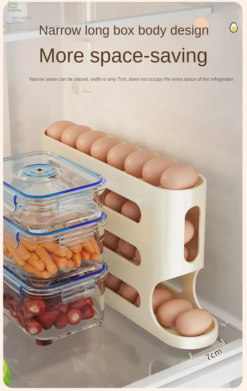 Layers Automatic Rolling Egg Holder Rack Fridge Egg
