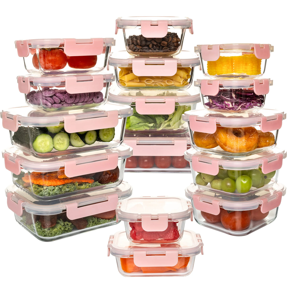 16-Piece Glass Food Storage Containers Leakproof Airtight