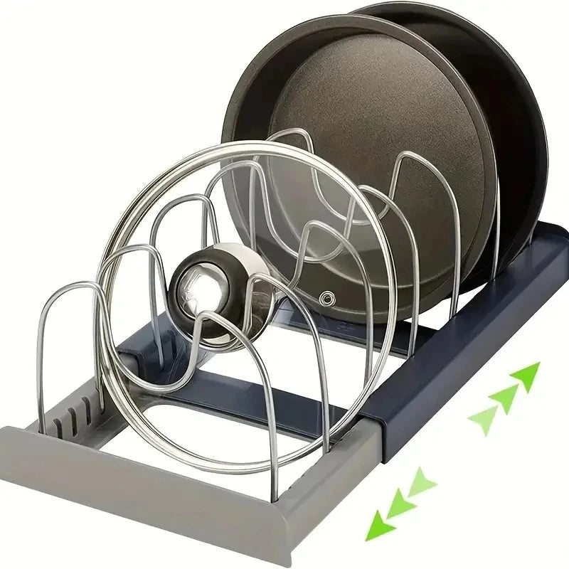 Expandable Stainless Steel Storage Rack Cabinet Holder Pan