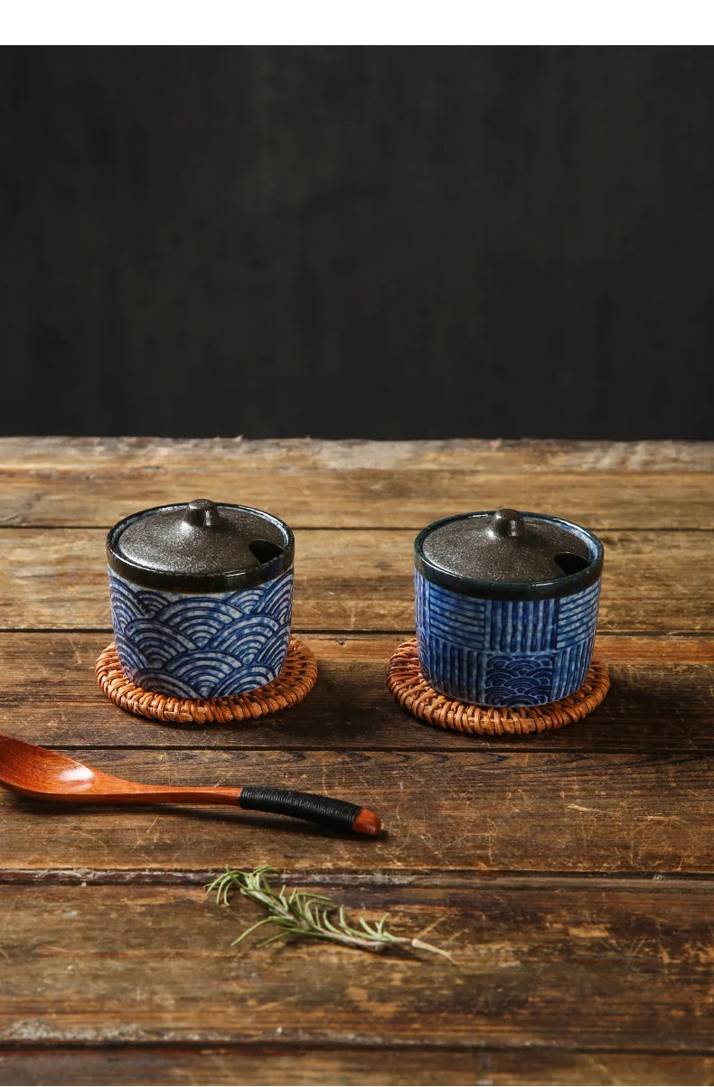 Japanese Style Vintage Ceramic Seasoning Jar Chili Storage