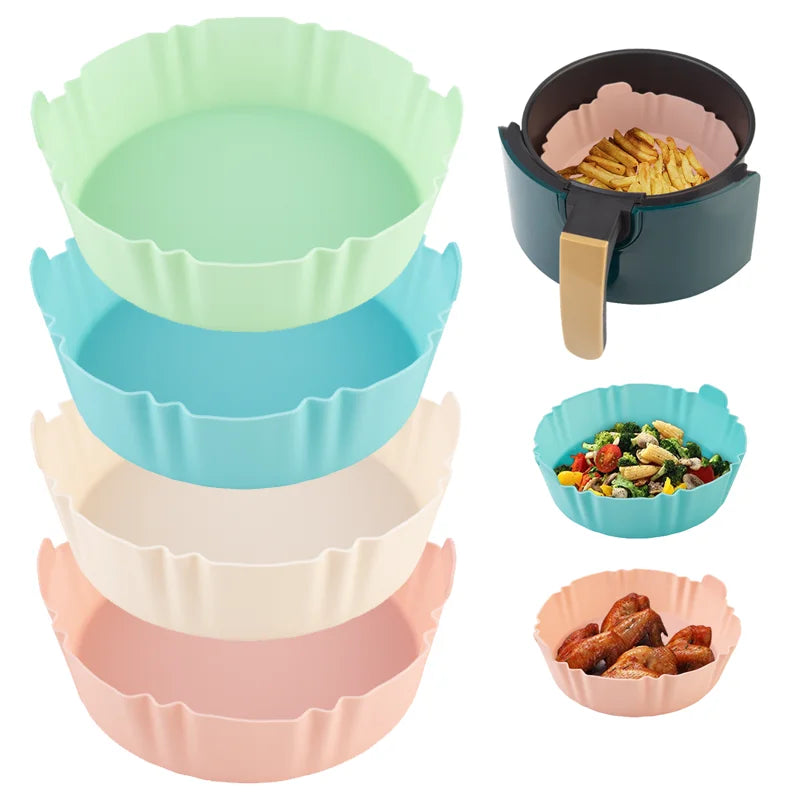 17cm Reusable Airfryer Pan Liner Silicone Air Fryers