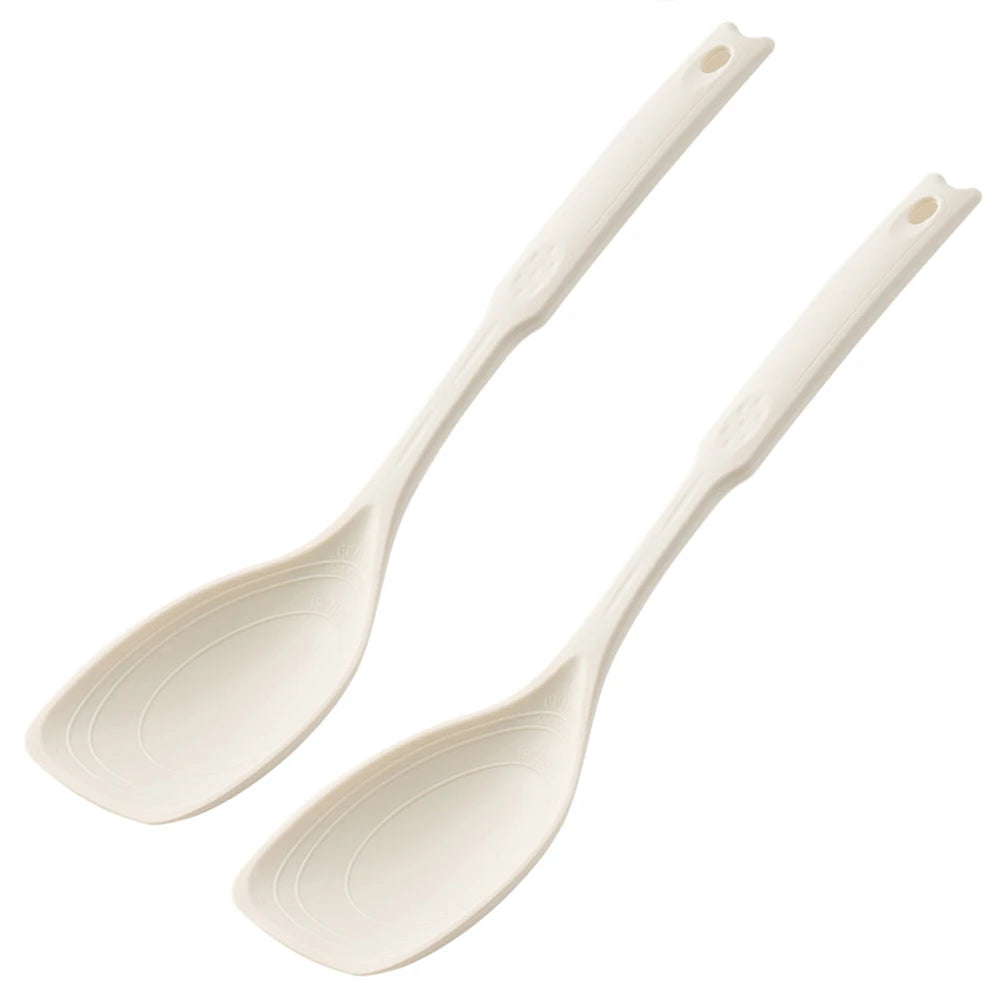 2pcs Silicone Spoon Multi-Use Hold Comfortable Non-Slip Round