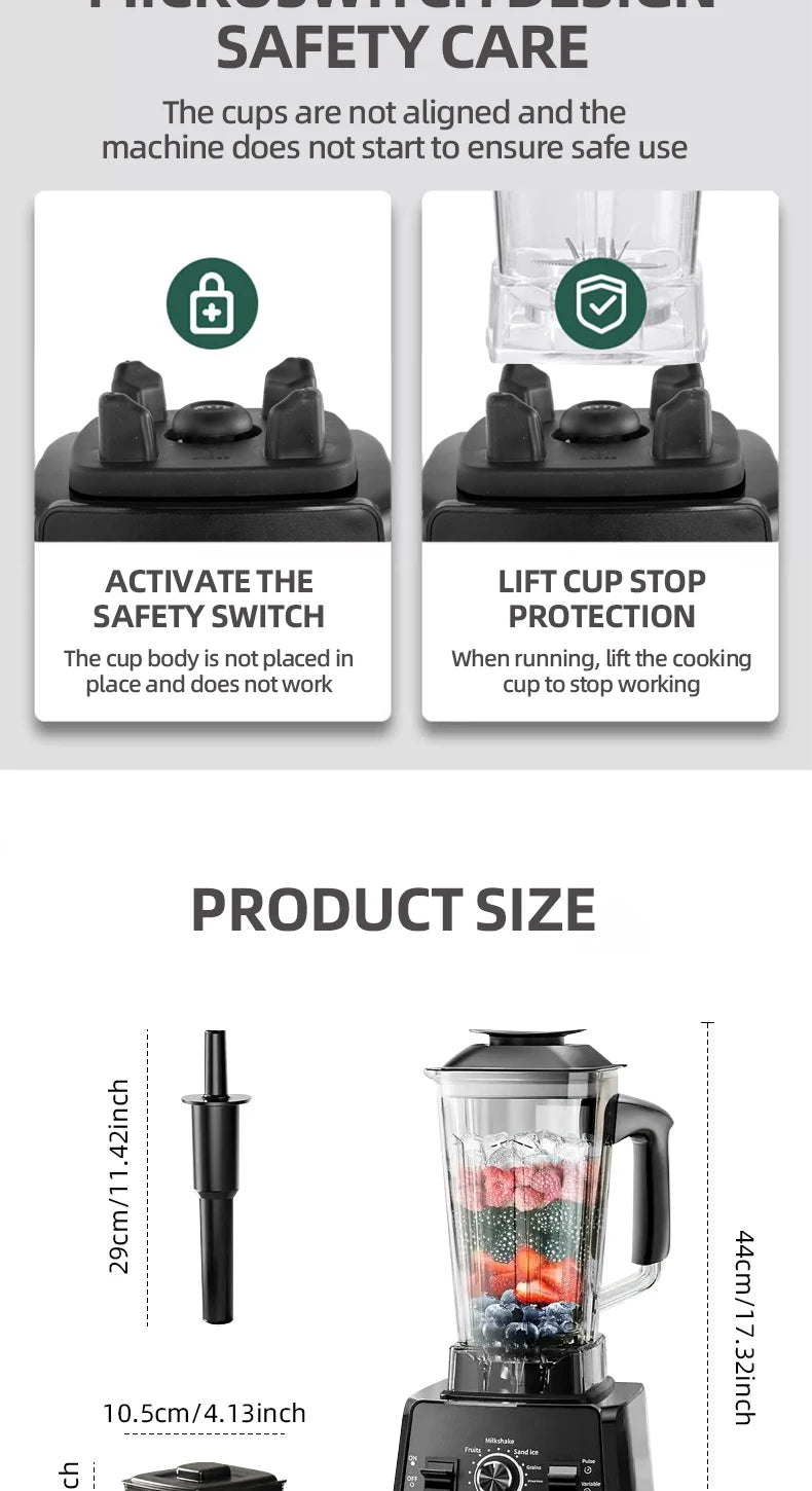 220v Heavy Duty Commercial Blender Juicer Fruit Mixer