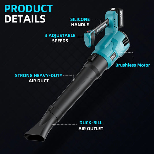 Brushless Electric Air Blower Makita 18v Battery Leaf