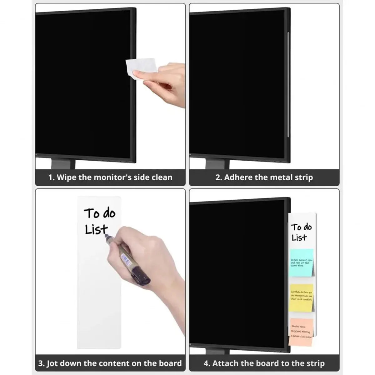 Magnetic Computer Screen Message Board Erasable Desktop Office