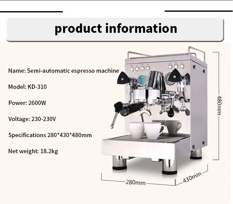 Kd-310 Semi-Automatic Espresso Machine Commercial Large-Capacity