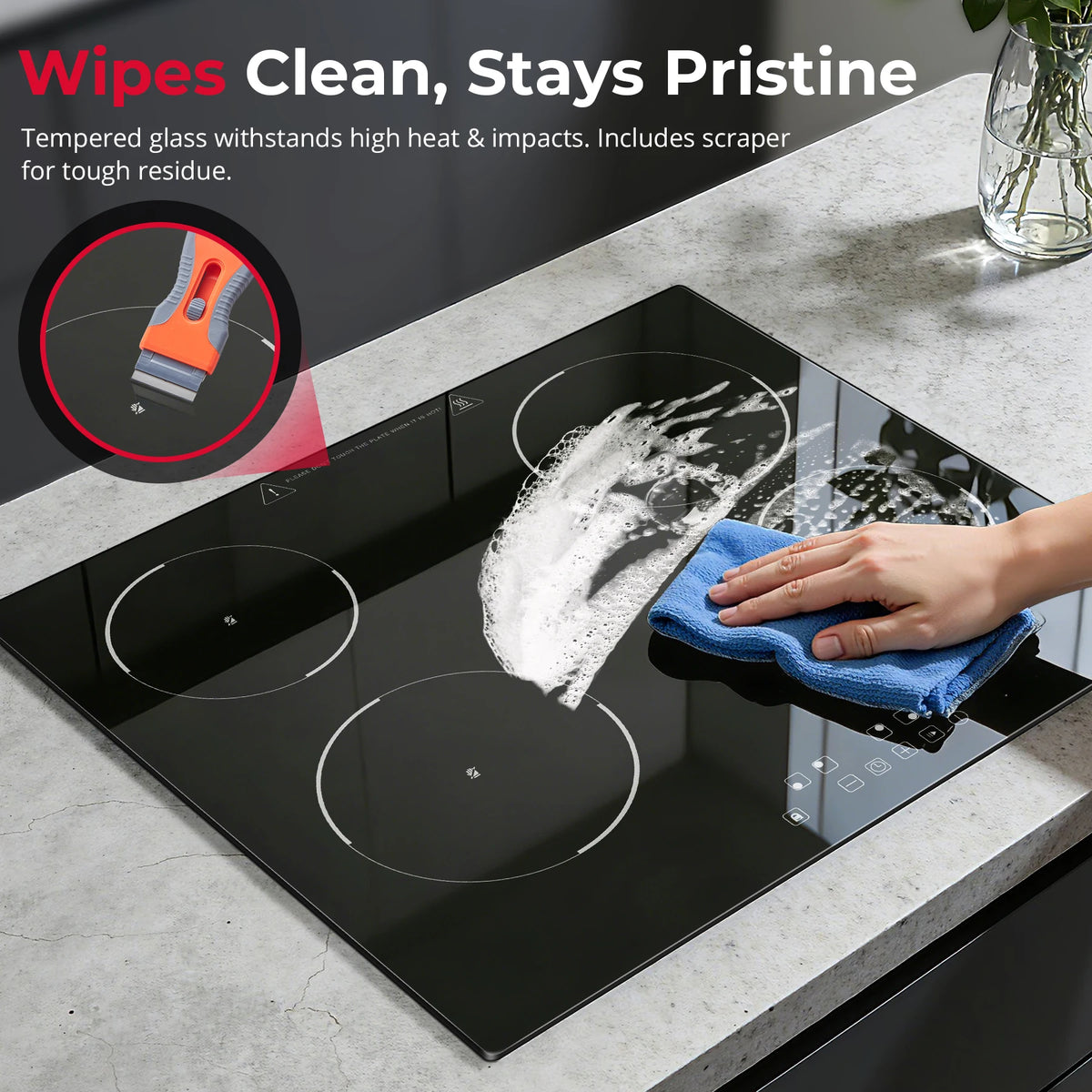 6000w Built-In Ceramic Hob Zone Induction Cooktop Touch