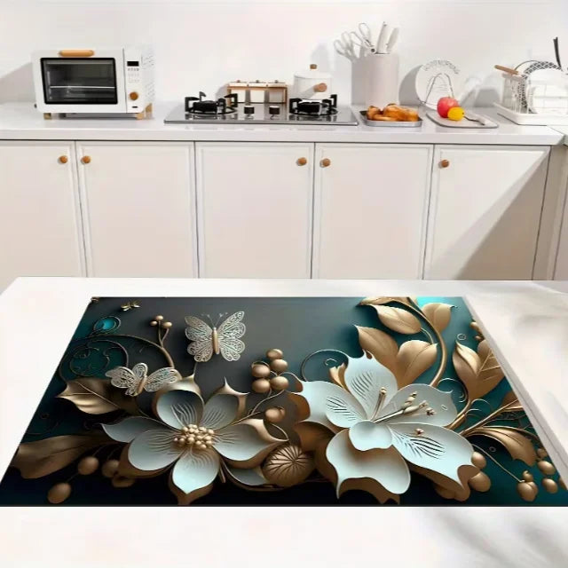 1pc Absorbent Bathroom Floor Mat Restroom Countertop Drainage