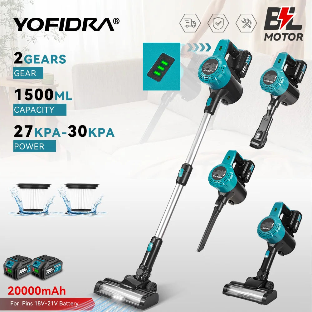 Yofidra Brushless Electric Vacuum Cleaner 1800w Cordless Powerful
