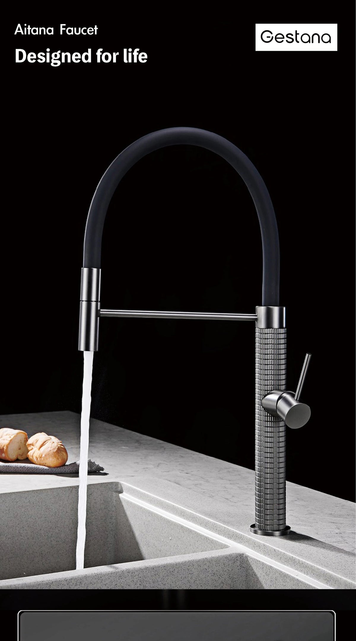 Luxury Brass Brushed Gold Faucet Modern One Handle