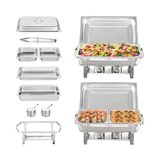 2/ Pack 8qt Chafing Dish Buffet Stainless Steel