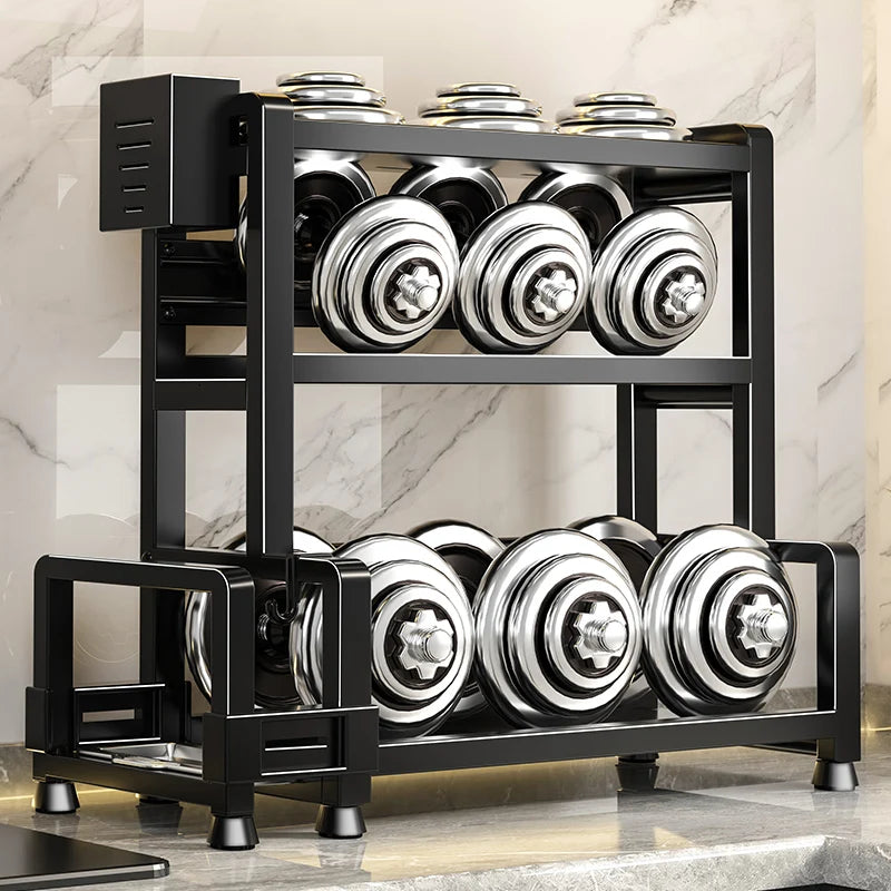 2-3 Tier Adjustable Metal Spice Rack Storage Box