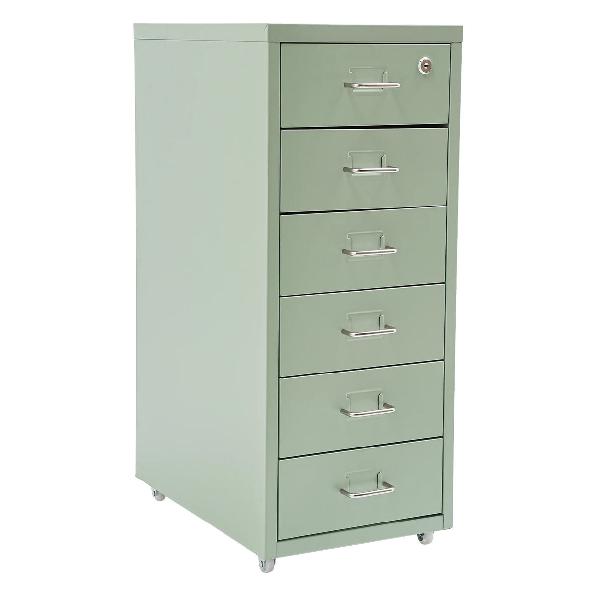 Lockable Rolling Metal File Cabinet 6-Drawer Office Document