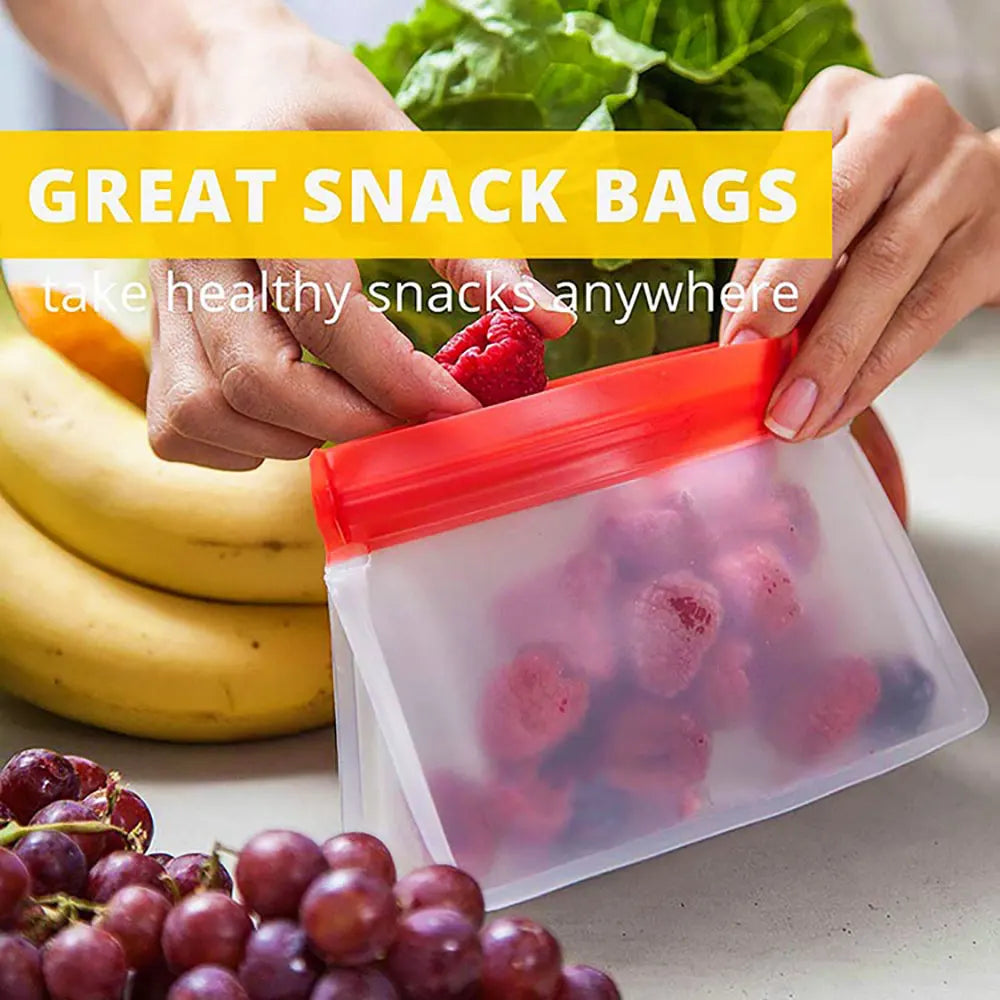Silicone World Reusable Peva Food Bag Freezer Stand