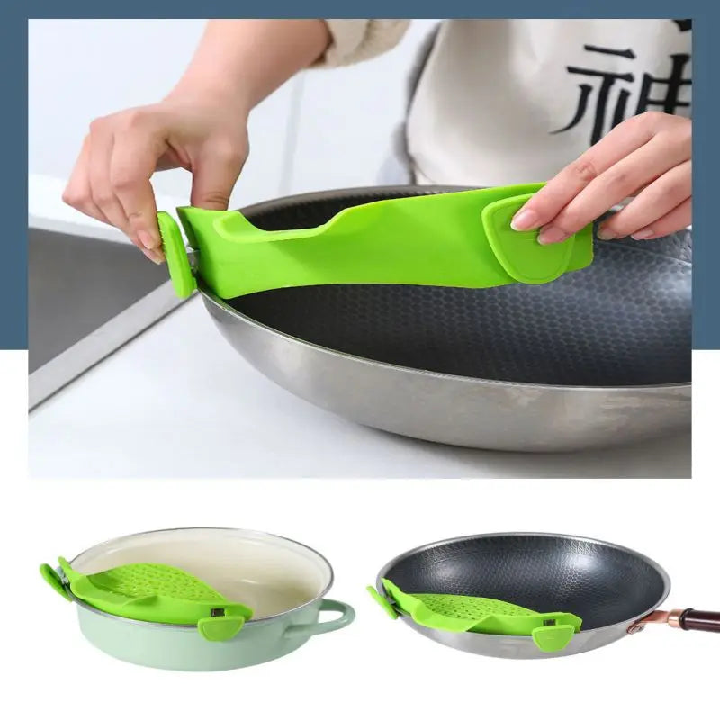 Universal Silicone Clip-On Pan Pot Strainer Anti-Spill Pasta