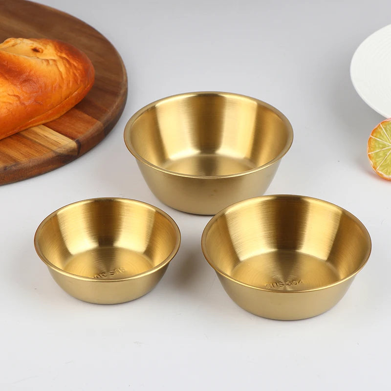 10 5/12/13cm Gold Stainless Steel Salad Bowls Fruit
