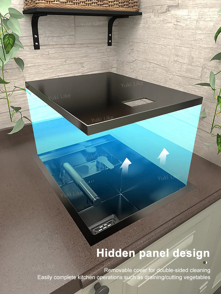 Mini Hidden Sink Balcony Bar Apartment Save Space