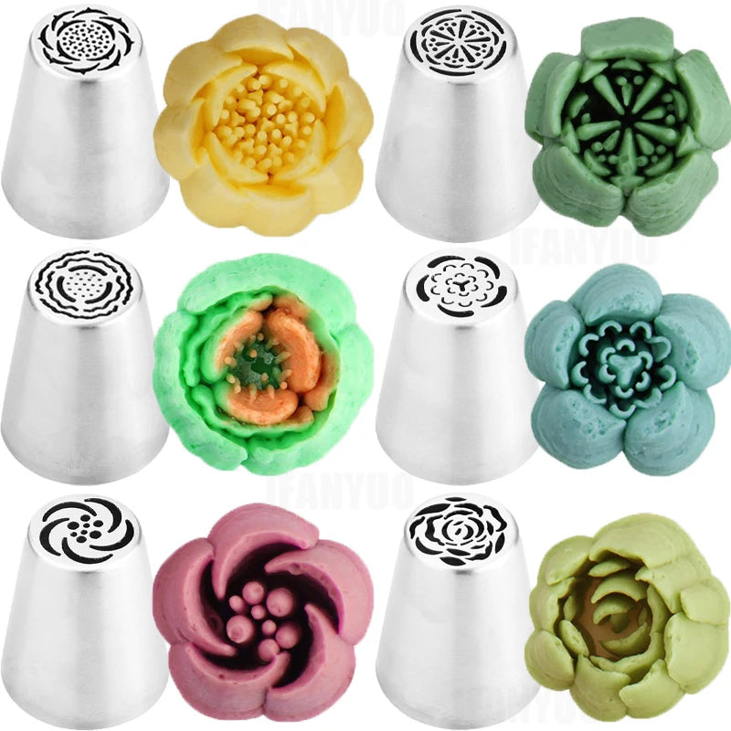 Russian Stainless Steel Piping Tips Flower Shaped Cake