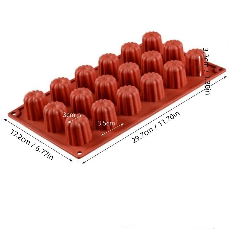 8/18 Cavity Silicone Canele Mold Mini Nonstick Canneles