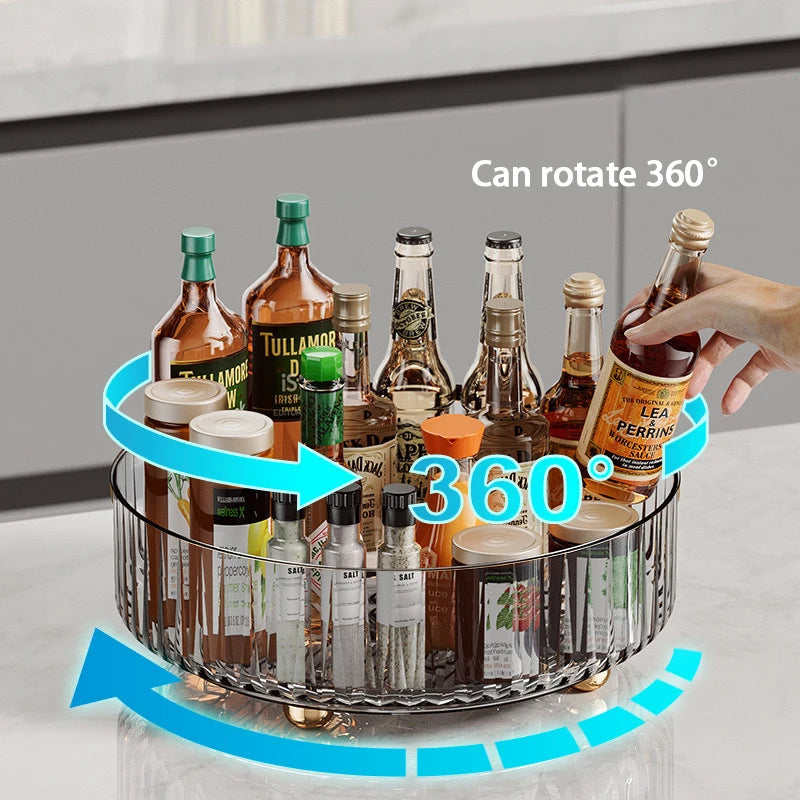 Rotating Spice Rack Kitchens Multi-Functional Storage Tray