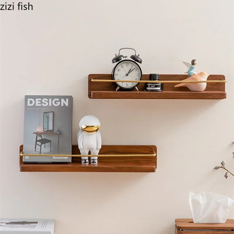 Wooden Towel Rack Roll Holder Wall Mounted Shelf