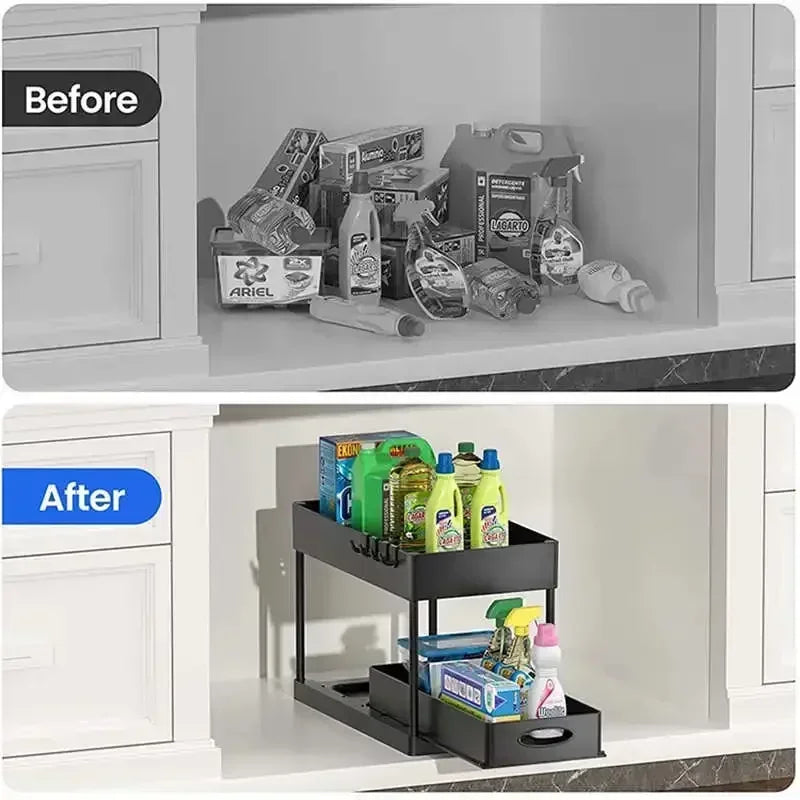 Tier Under Sink Organizer Sliding Cabinet Basket Organizer