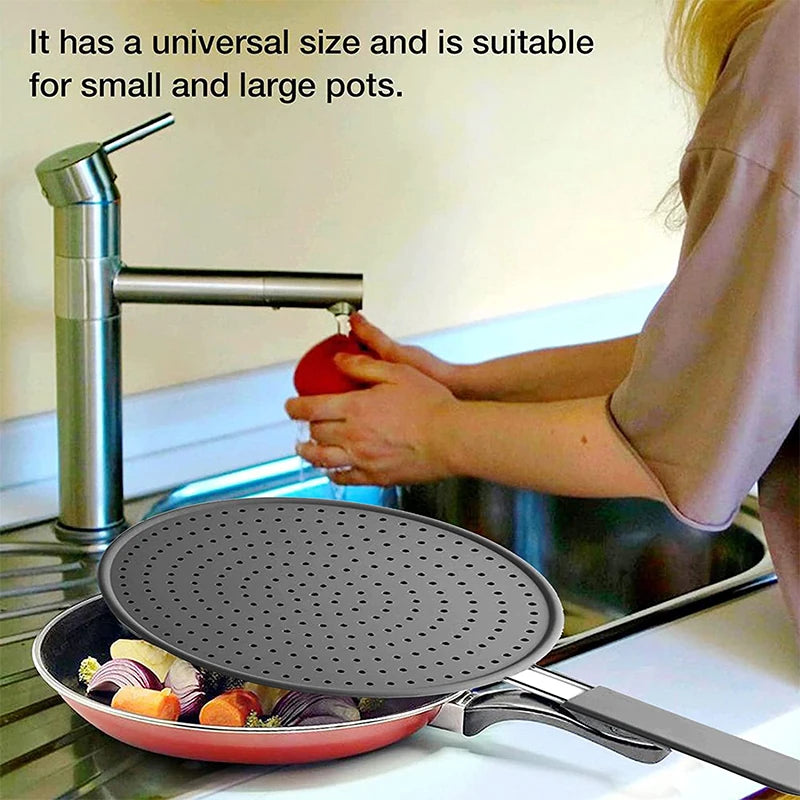 Silicone Splatter Screen Handle Heat-Resisting Oil Splash Guard