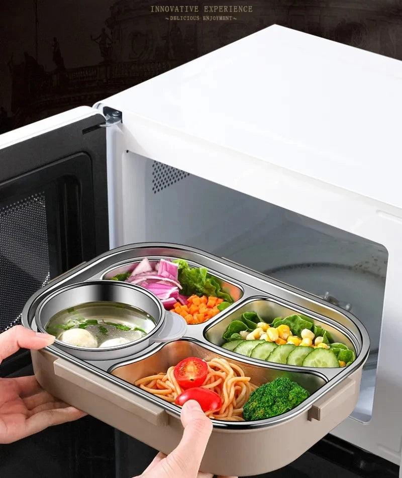 304 Stainless Steel Compartment Insulated Lunch Box Office