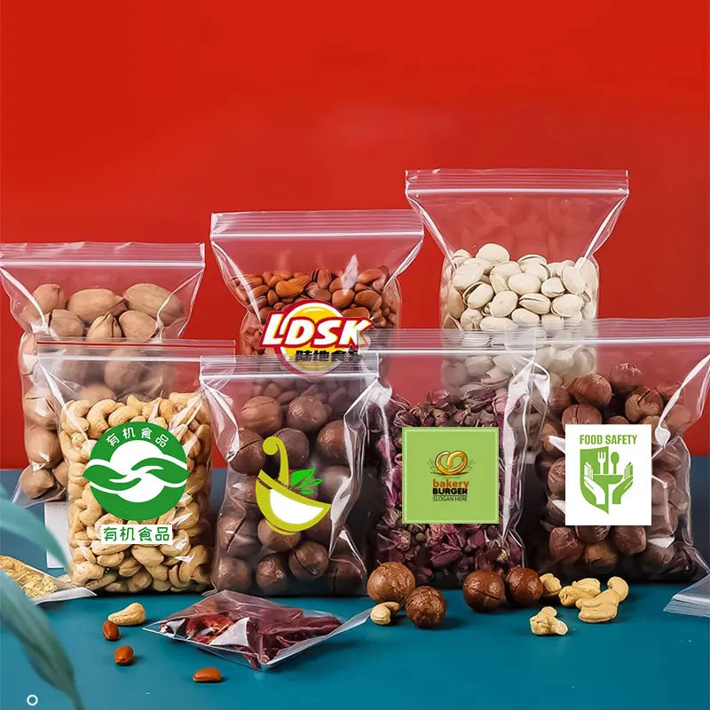 100 Small Plastic Ziplock Bags Resealable Transparent Jewelry