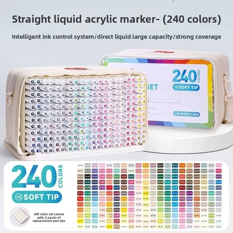Languo 240/9 Colors Direct Liquid Acrylic Paint Pens