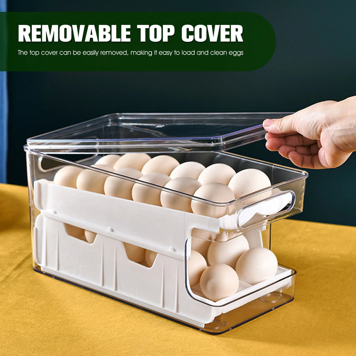 Auto Rolling Egg Holder Refrigerator 2-Layer 24 Egg